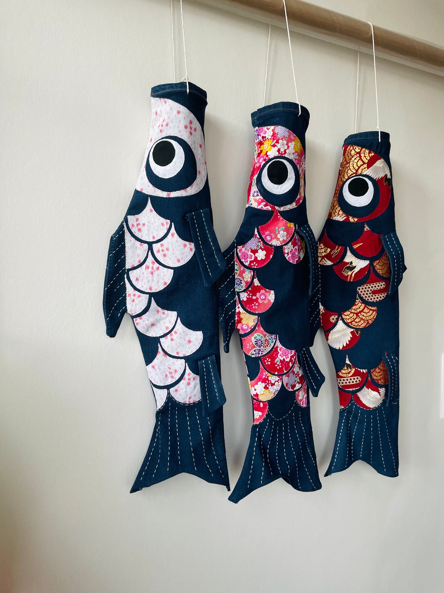 Koi Nobori style sashiko commande personnalisée - custom order