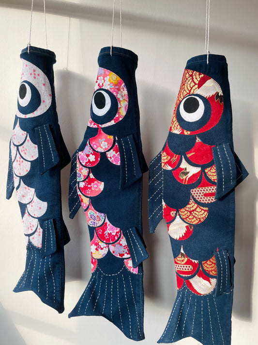 Koi Nobori style sashiko commande personnalisée - custom order